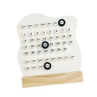 Magideal - Calendario De Escritorio, Decoración De Escritorio, Accesorios De Escritorio, Calendario Planificador Con Visualización De Fecha De Mes Estético Único Beige