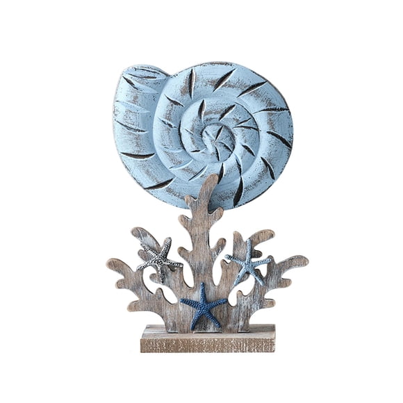 Estatuilla de coral de madera Decoraciones Decoración de escritorio Estatua Estatua de coral artificial Estatuilla Desmontable Rústico Náutico Playa D buccino