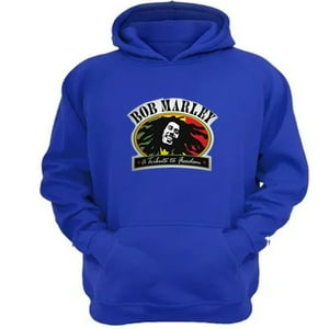 Genérico - Polerón Canguro Bob Marley Azul Talla L Unisex