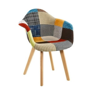 Habita2 Chile - Sitial Butaca Tapiz Chenille Patch Wood - Naranjete