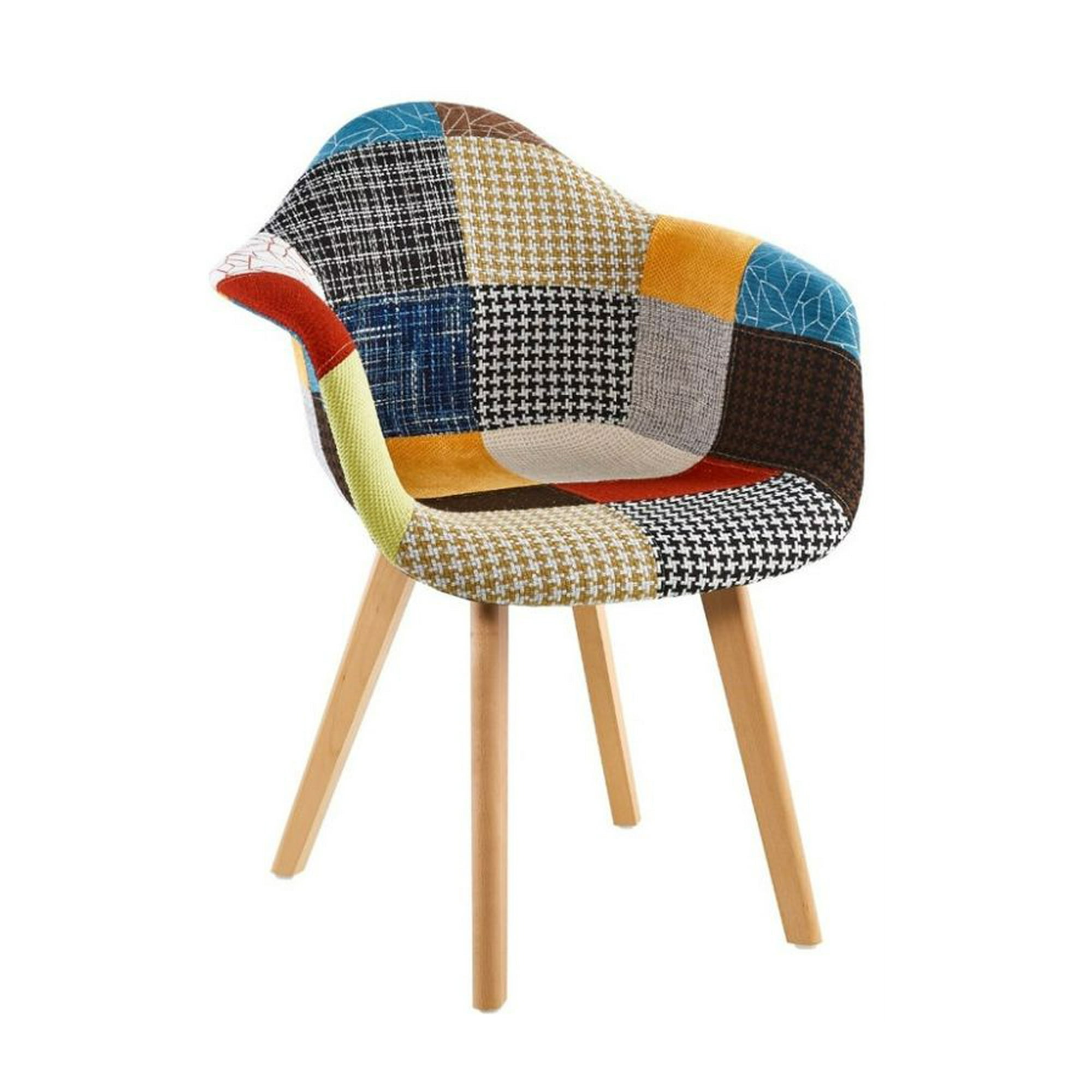 Habita2 Chile - Sitial Butaca Tapiz Chenille Patch Wood - Naranjete