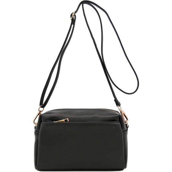 Bolso bandolera FashionPuzzle Triple Zip 8.5 x 5.5 x 2.75 pulgadas