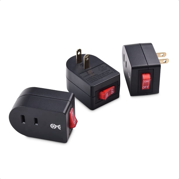 Outlet Switch Cable Matters, paquete de 3, 2 clavijas con interruptor de encendido/apagado