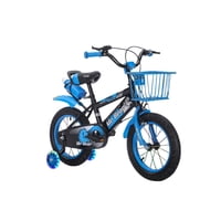 Babyluna - Bicicleta Aro 16 Con Cesta, Ruedas Luces Y Botellón De Agua Azul