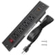 thumbnail image 1 of Power Strip HDCtek de 20 W, USB C, 4 salidas, 3 USB, color negro, 1 of 6