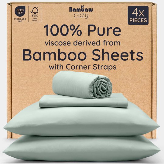 Juego De Ropa De Cama Bambaw Queen 100% Viscosa De Bambú Refrescante