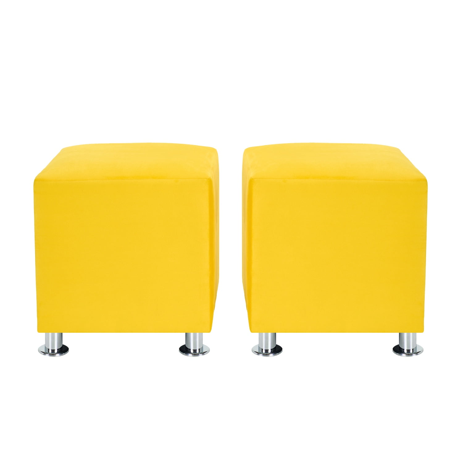 Bodevir - Set Pouf Cali 1c Felpa 12 Amarillo