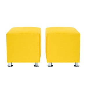Bodevir - Set Pouf Cali 1C Felpa 12 Amarillo