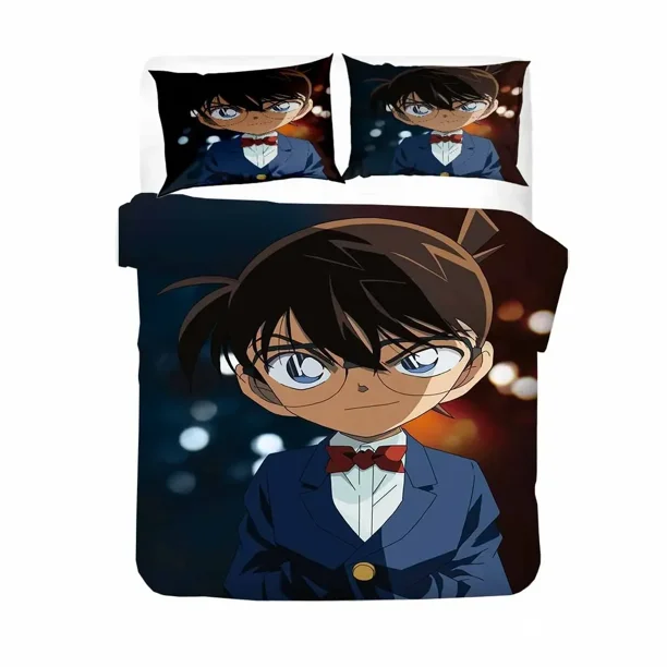 x1779 Bed Sheetsed Anime Detective Conan Duvet Cover Shinichi Bedding Set Twin Full Adult Kids Bedclothes Quilt Cover 3-Piece Bedding Set (1 Duvet Cover + 2 Pillow Shams) nj1779