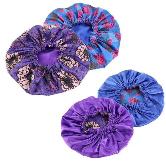Gorro de dormir Qianmome para mujer, satén de doble capa, extra grande