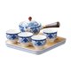 thumbnail image 2 of Tetera De Cerámica Con Asa Lateral Para Tetera De Viaje Azul Claro Con Tazas, 2 of 5