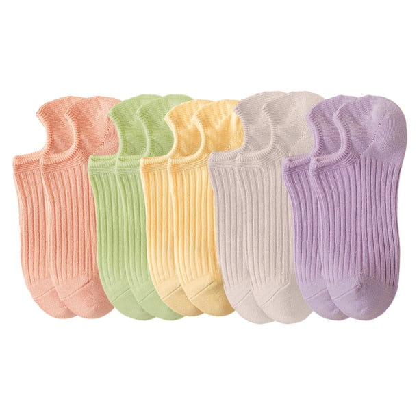 Calcetines finos de cintura baja para mujer, transpirables, de algodón de color liso.