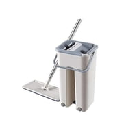 Dblue - Set Cubo Y Trapeador Mopa De Microfibra Beige