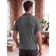 thumbnail image 3 of INSPIRE CHIC Camisa Polo de Manga Corta con Cuello en V a Rayas Verticales para Hombre S Gris Oscuro, 3 of 5
