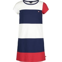 Vestido Tommy Hilfiger Para Niñas, Manga Corta, Bandera Azul, Talla 7