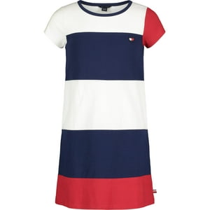 Vestido Tommy Hilfiger Para Niñas, Manga Corta, Bandera Azul, Talla 7