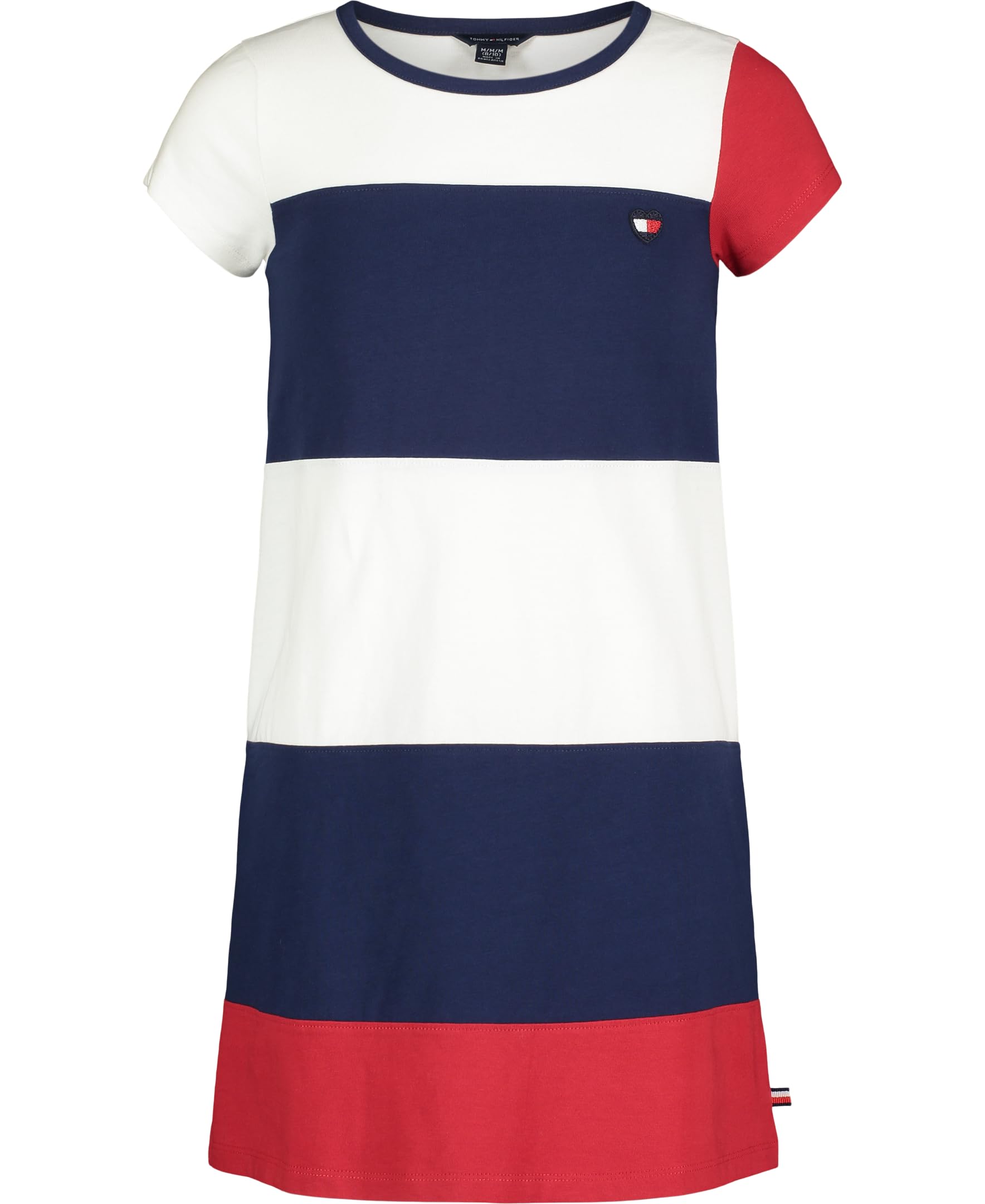 Vestido Tommy Hilfiger Para Niñas, Manga Corta, Bandera Azul, Talla 7