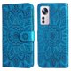 thumbnail image 1 of Funda tipo cartera FOXDOCK para Xiaomi 12 , diseño girasol en relieve, cuero PU, cierre magnético, soporte y tarjetero, 1 of 5