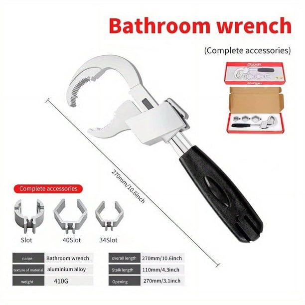 Adjustable Wrench Universal Double Ended Wrench Aluminium Alloy Open End Spanner Bathroom Plumbing Faucet And Sink Repair Tool