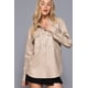 thumbnail image 1 of Chaqueta Camisa Saronite Cuero Sintético Beige Mujer, 1 of 5