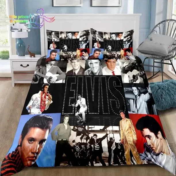 Poster Collection E-Elvis Presley Bedding Set Bed Set Adult Kid Bedroom Bedding Gift Bed Sheets