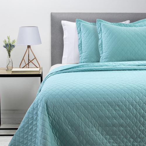 Zahr - Cubrecama Ultrasonic Color Turquesa 2 P