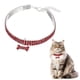 thumbnail image 1 of Collar para Gato con Diamantes de Imitación Uxcell, Collares Básicos para Perros Ajustables Brillantes con 3 Filas de Collares para Perros con Colgante de Hueso (12-14 Pulgadas, Rojo), 1 of 7