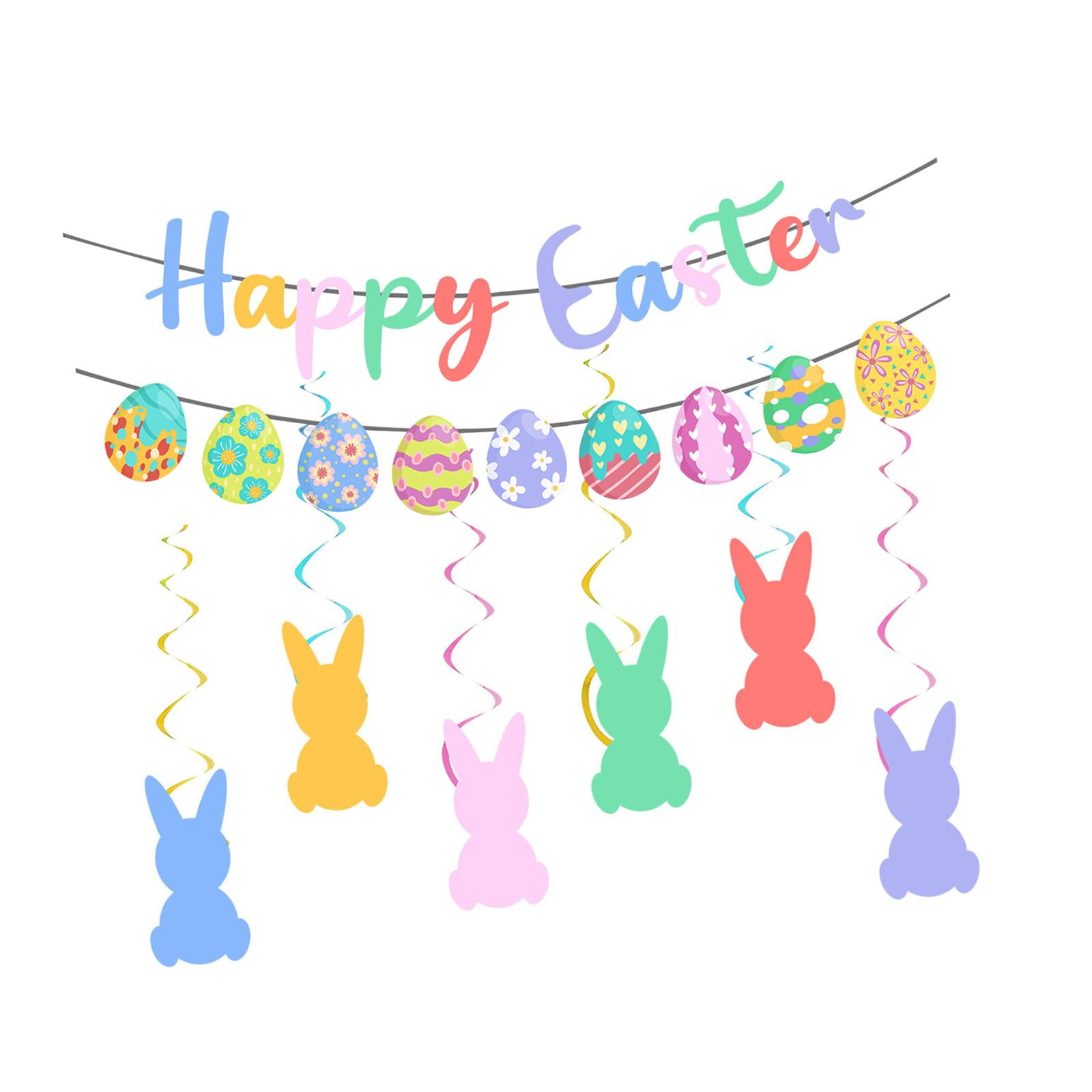 Magideal - Pancarta De Pascua Feliz, Decoración De Pascua, Pancarta Decorativa De Conejo De Pascua, Pancarta De Huevo De Pascua Para Pared Escolar, Chimenea De P Estilo A