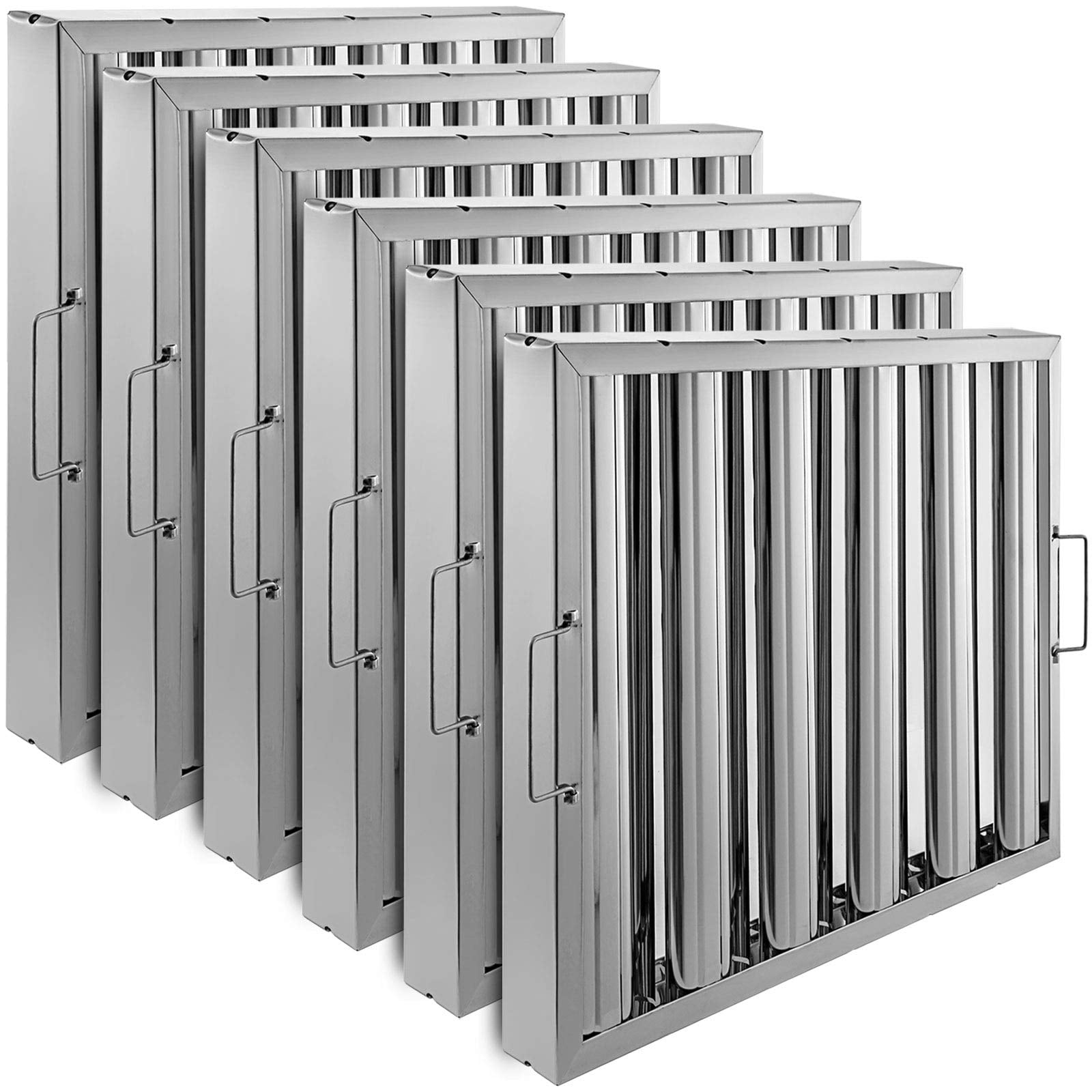 Vbenlem Pack De 6 Filtros De Acero Inoxidable Para Campana Extractora 50 X 39 Cm