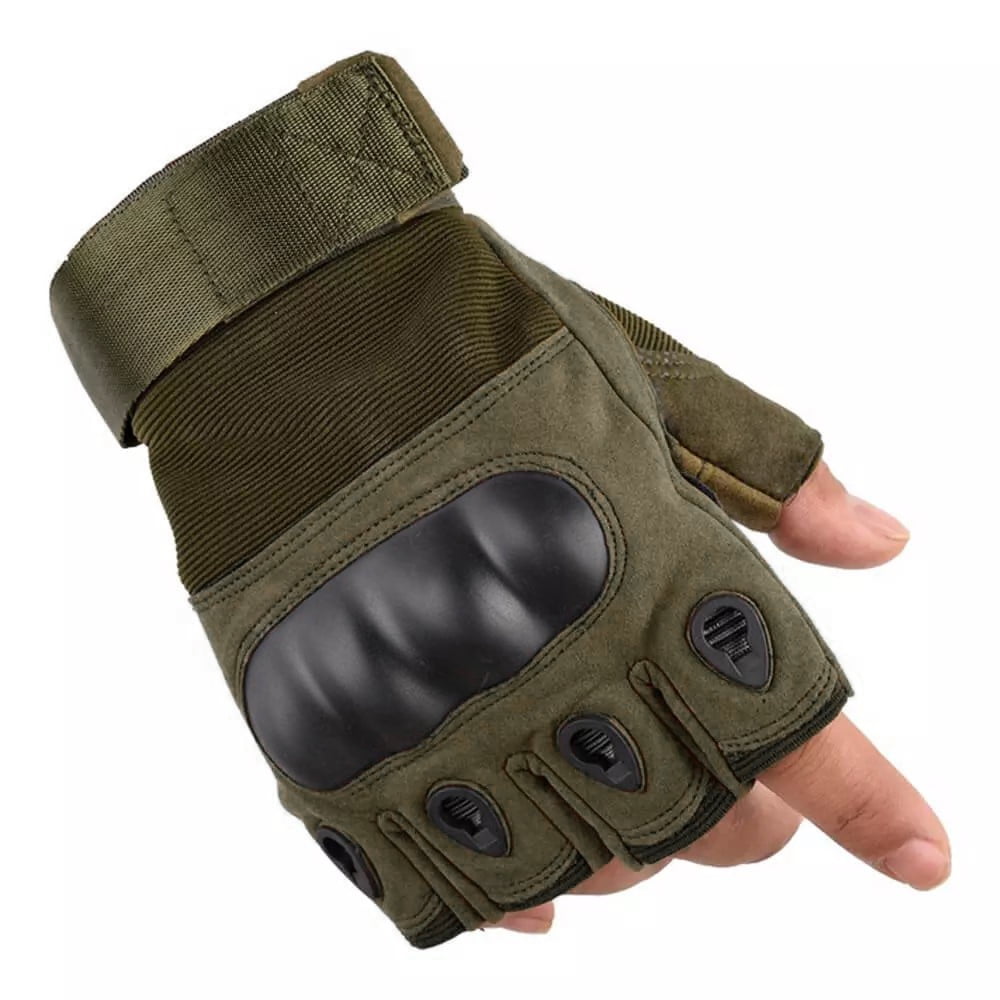 Frc - Guantes Tácticos Dedos Cortos Verde Xl