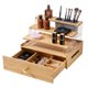 thumbnail image 1 of Organizador junyuan de bambú 23 cm x 30 cm con cajón de 6 compartimentos, 1 of 7