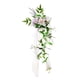 thumbnail image 3 of Decoraciones de pasillo de bodas Decoraciones de sillas con hojas y cintas Silla Banco Flores para recepción Vacaciones Boda Arco Decoración de fiesta B 60cm x 15cm, 3 of 5