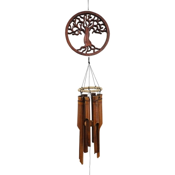 Campanilla de viento Cohasset Gifts Tree of Life, bambú, decoración exterior