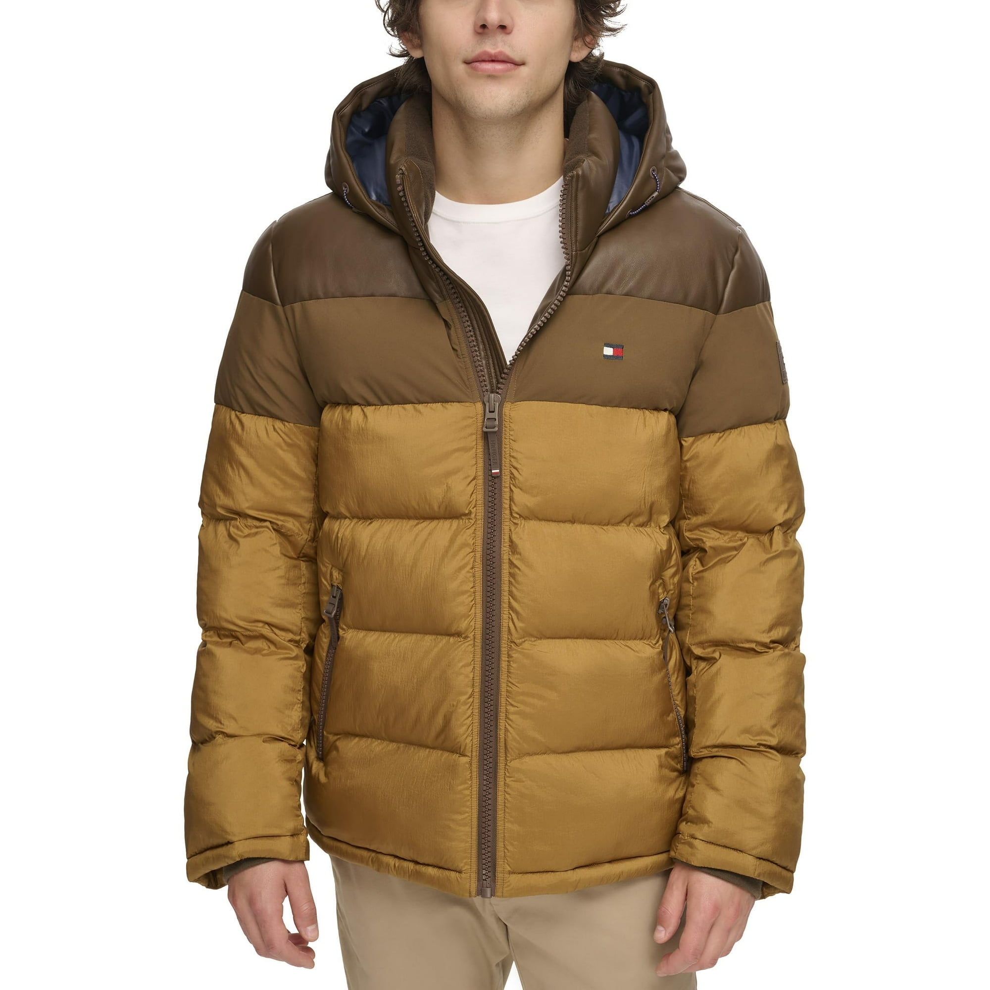 Chaqueta Tommy Hilfiger Para Hombre, Con Capucha, Color Marrón, Talla M