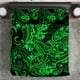 thumbnail image 1 of Juego de Cama Tiburón Hawaii Patrón Polinesio Versión Verde LT01, 1 of 3