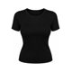 thumbnail image 4 of Polera Mujer Acanalada Manga Corta Cuello Redondo Negro, 4 of 6