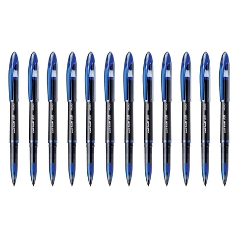 Uni-Ball Air Bolígrafos De Punta Porosa Paquete De 12, Medio Azul 0.7Mm