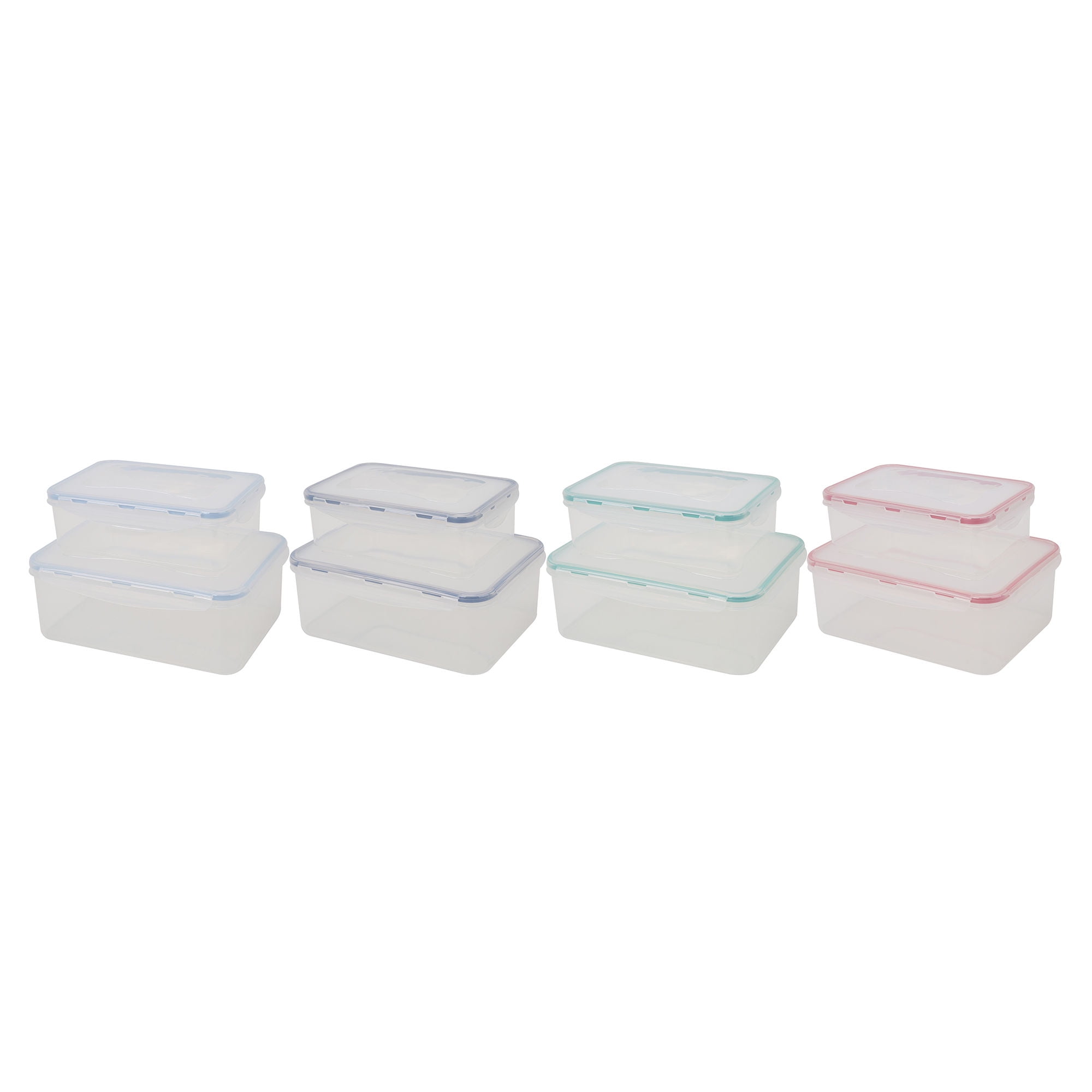 Haus - Set De Contenedor Rectangular Plástico 2 Piezas Multicolor