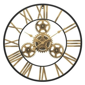 Bohemik - Reloj Mural Estilo Clásico Negro Número Dorados Metálico