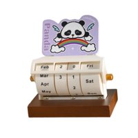 Bothyi - Calendario Perpetuo De Escritorio Giratorio, Regalo, Reutilizable, Para Dormitorio Escolar, Panda Decorativo, Morado Claro