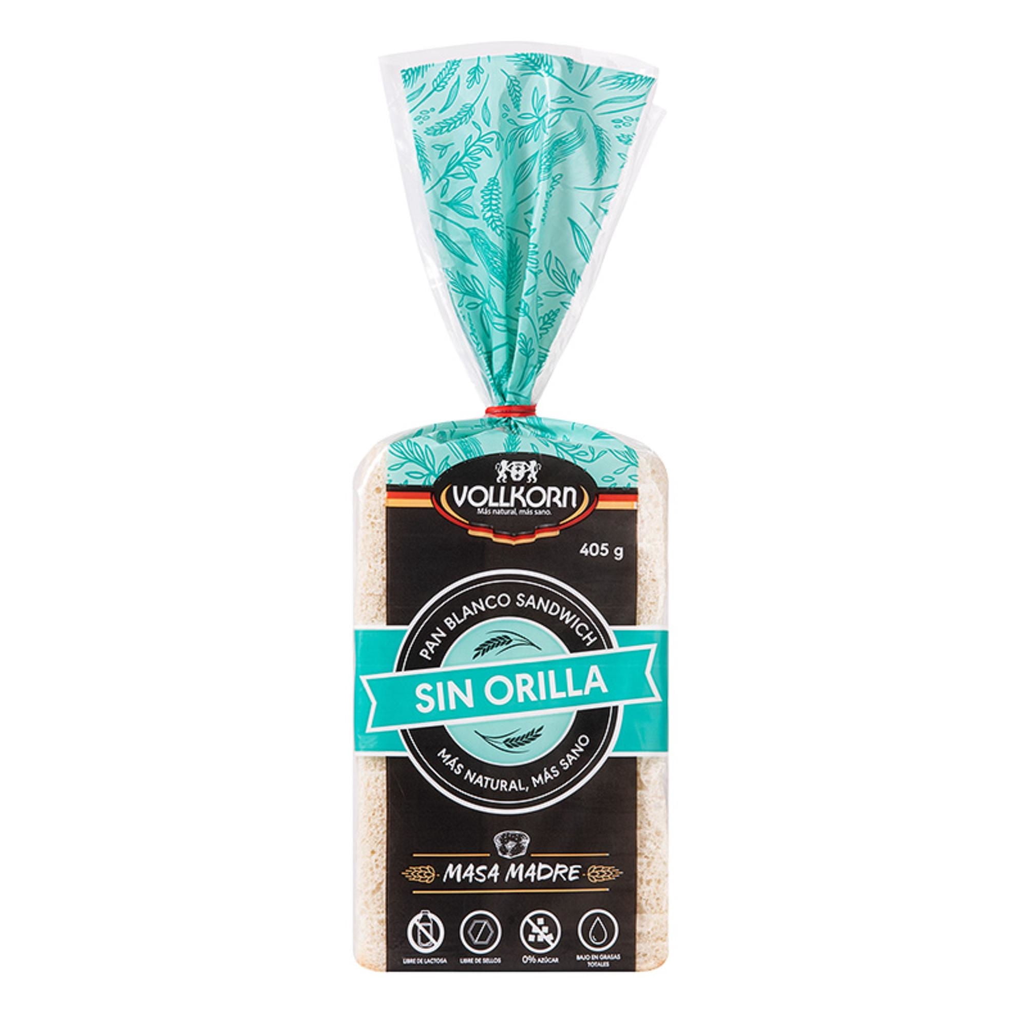 Pan De Molde Blanco Sin Orilla 1 Un 405 g Vollkorn