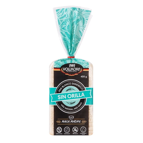 Pan De Molde Blanco Sin Orilla 1 Un, 405 g