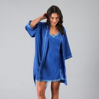 Bata Satin Encaje Flores Mujer 33822-244