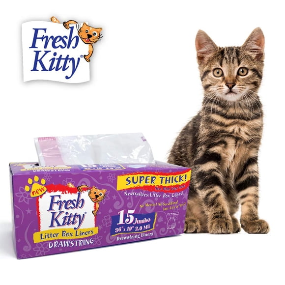 Forros para cajas de arena Fresh Kitty, 15 unidades, con aroma a Jumbo