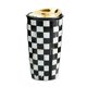 thumbnail image 1 of Taza de Viaje MACKENZIE-CHILDS Cuadros Elegantes Blanco y Negro, 1 of 6