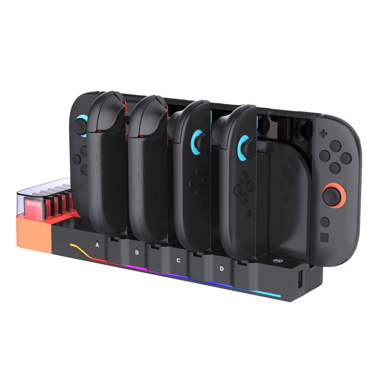 Genérico - Base De Carga Para Switch 2 Y Controladores L/r Con Soporte Para Tarjetas De Juego, Estación De Carga 8 En 1 Accesorios
