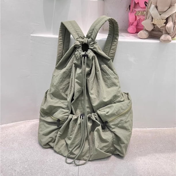 New Summer Drawstring Backpacks Large Capacity Soft Nylon Shoulder Bag Casual Fashion Ladies Backpack Travel