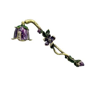 Magideal - Herramienta Para Rapé De Velas, Forma De Flores Moradas Con Mango Largo, Accesorios De Longitud 16,5 Cm Para Amantes De Las Velas, Duradera Y Versátil