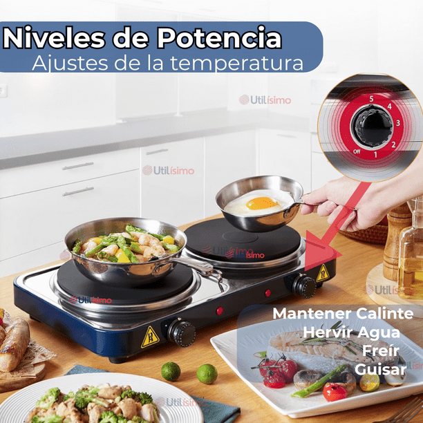 Cocina Eléctrica Platos 2000w Cocinilla Portátil Negro Lider