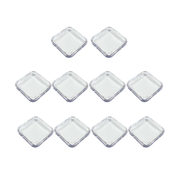 10 Uds Caja de Almacenamiento de Uñas a Presión Caja de Embalaje de Uñas Vacía Pequeña Transparente Mini Soporte de Exhibición de Arte de Uñas Compact Claro